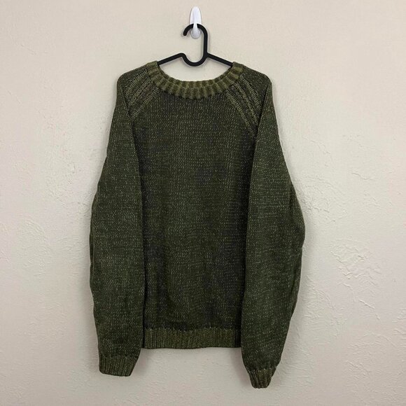 green chunky knit sweater earth tone essential basic skate grunge - Picture 3 of 8